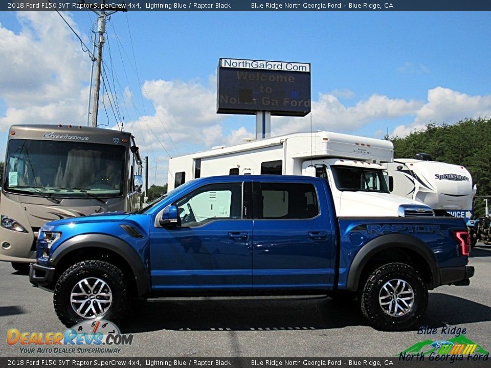 2018 Ford F150 SVT Raptor SuperCrew 4x4 Lightning Blue / Raptor Black Photo #2