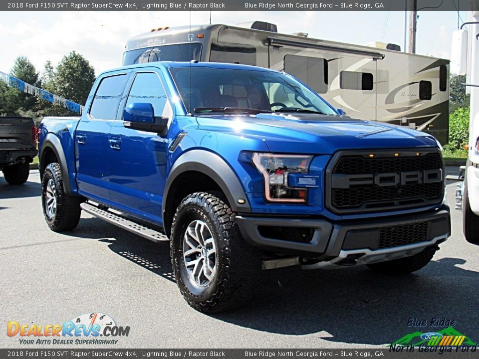 2018 Ford F150 SVT Raptor SuperCrew 4x4 Lightning Blue / Raptor Black Photo #7