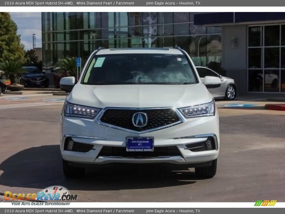 2019 Acura MDX Sport Hybrid SH-AWD White Diamond Pearl / Parchment Photo #2