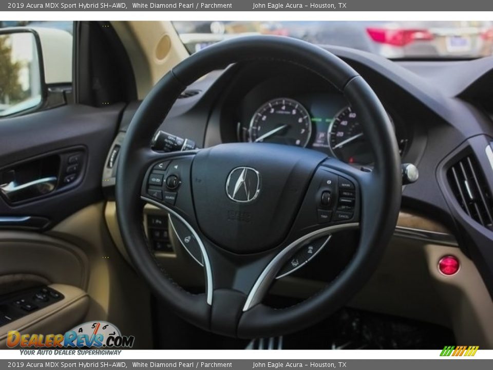2019 Acura MDX Sport Hybrid SH-AWD White Diamond Pearl / Parchment Photo #28