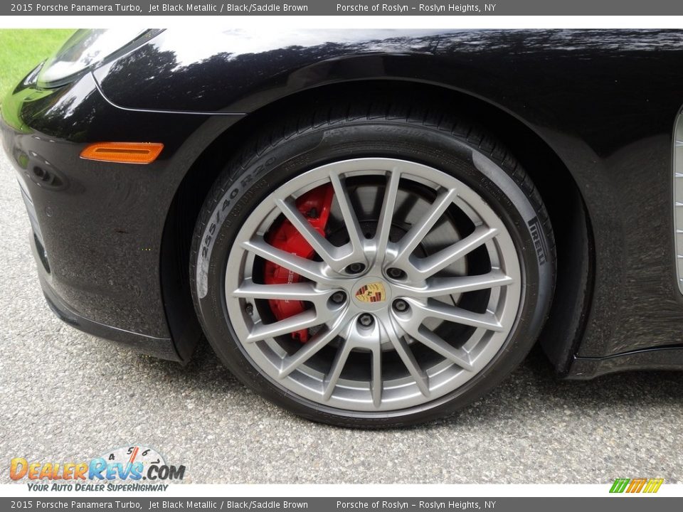 2015 Porsche Panamera Turbo Jet Black Metallic / Black/Saddle Brown Photo #9