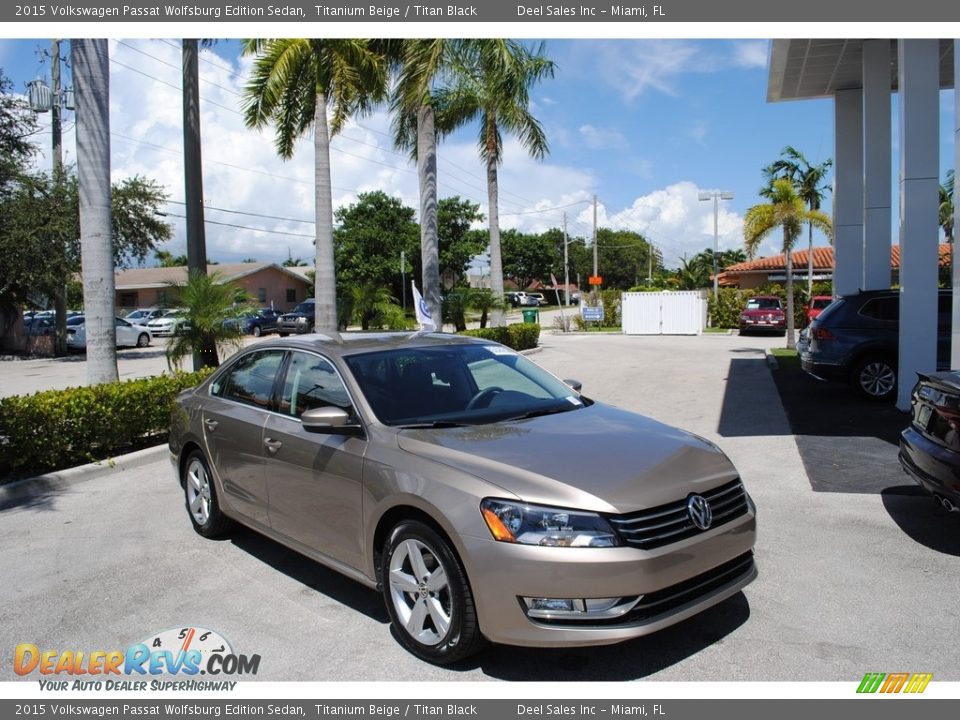 2015 Volkswagen Passat Wolfsburg Edition Sedan Titanium Beige / Titan Black Photo #1