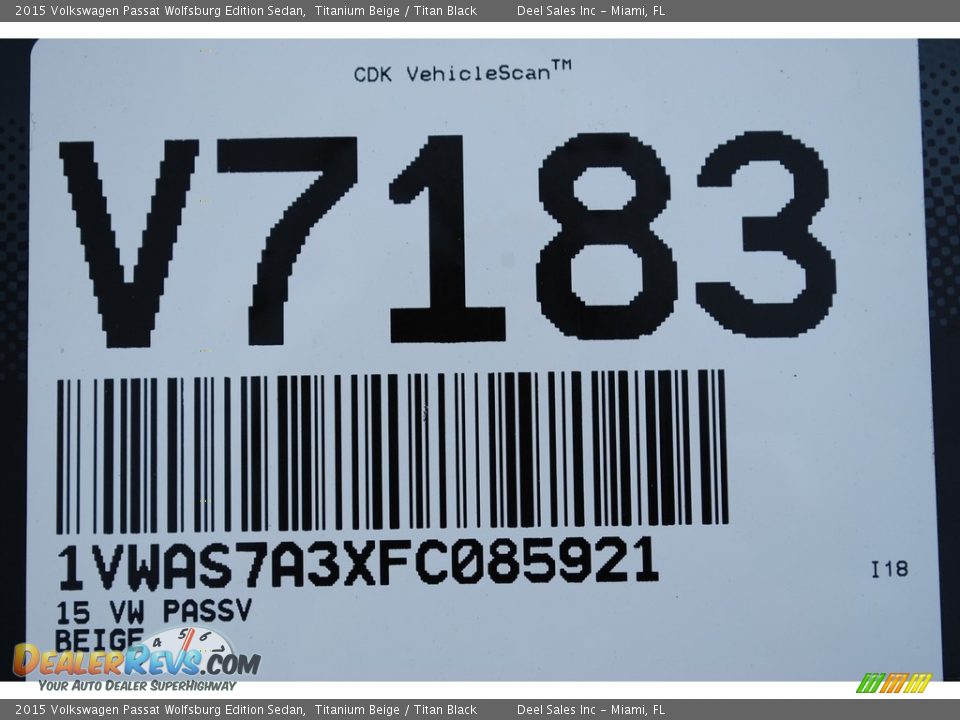 2015 Volkswagen Passat Wolfsburg Edition Sedan Titanium Beige / Titan Black Photo #20