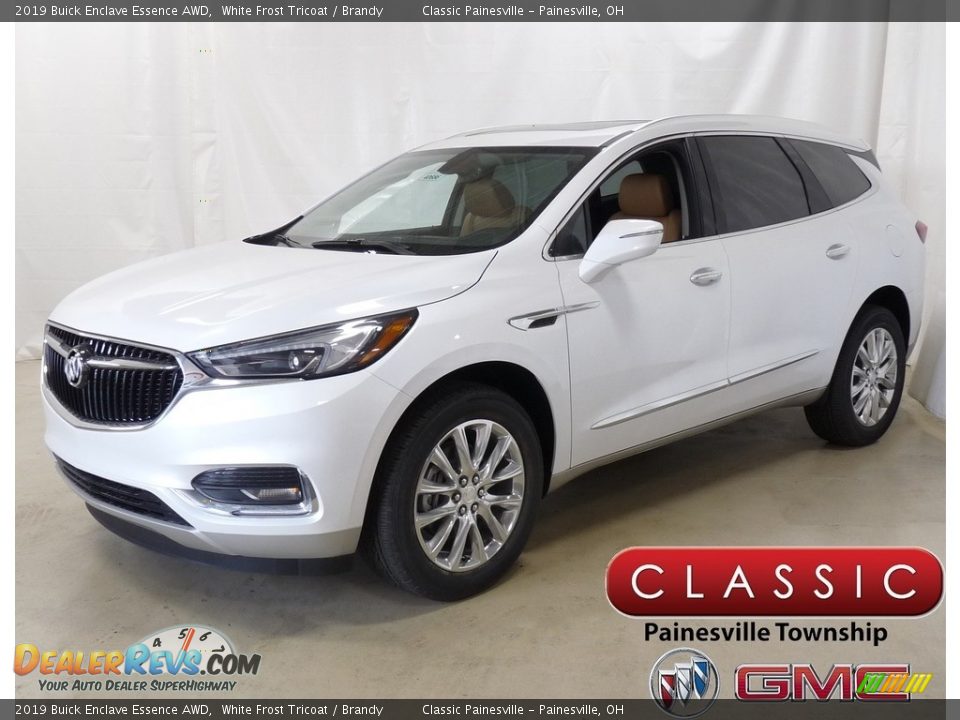 2019 Buick Enclave Essence AWD White Frost Tricoat / Brandy Photo #1