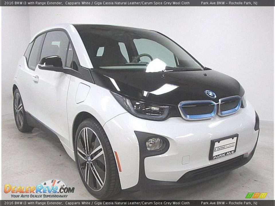 2016 BMW i3 with Range Extender Capparis White / Giga Cassia Natural Leather/Carum Spice Grey Wool Cloth Photo #7