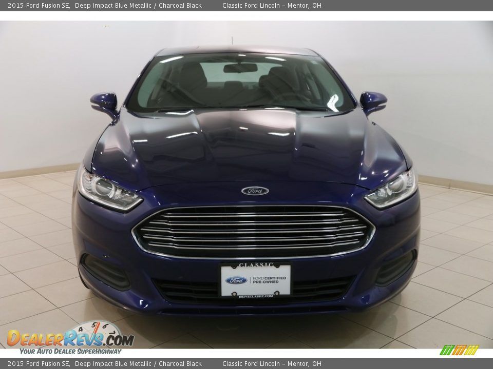 2015 Ford Fusion SE Deep Impact Blue Metallic / Charcoal Black Photo #2