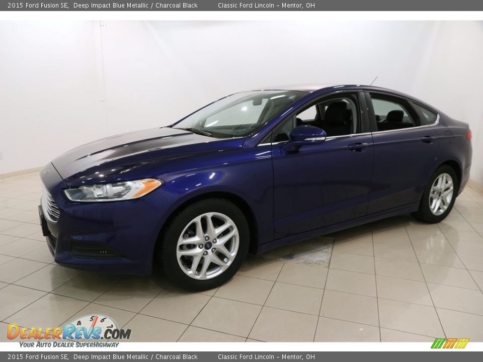 2015 Ford Fusion SE Deep Impact Blue Metallic / Charcoal Black Photo #3