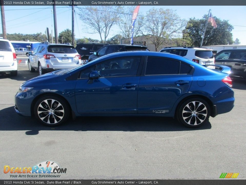 2013 Honda Civic Si Sedan Dyno Blue Pearl / Black Photo #4