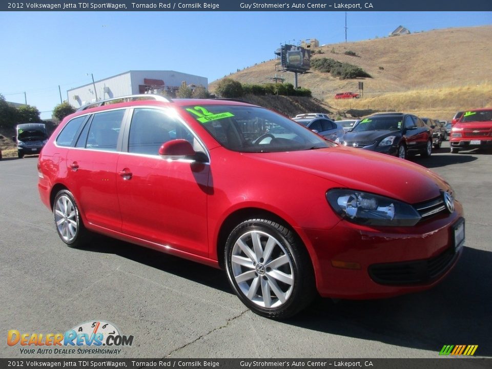 2012 Volkswagen Jetta TDI SportWagen Tornado Red / Cornsilk Beige Photo #1