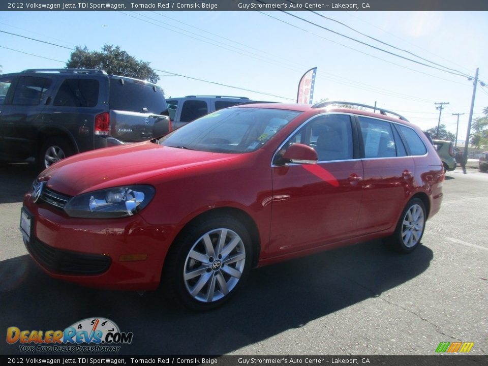 2012 Volkswagen Jetta TDI SportWagen Tornado Red / Cornsilk Beige Photo #3
