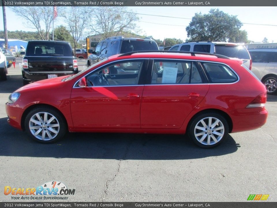 2012 Volkswagen Jetta TDI SportWagen Tornado Red / Cornsilk Beige Photo #4