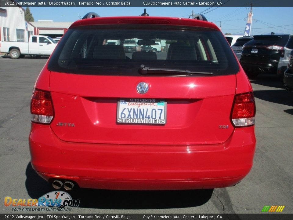 2012 Volkswagen Jetta TDI SportWagen Tornado Red / Cornsilk Beige Photo #6