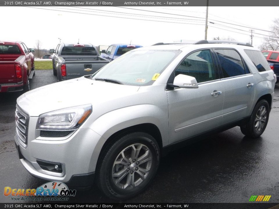 2015 GMC Acadia SLT AWD Champagne Silver Metallic / Ebony Photo #8