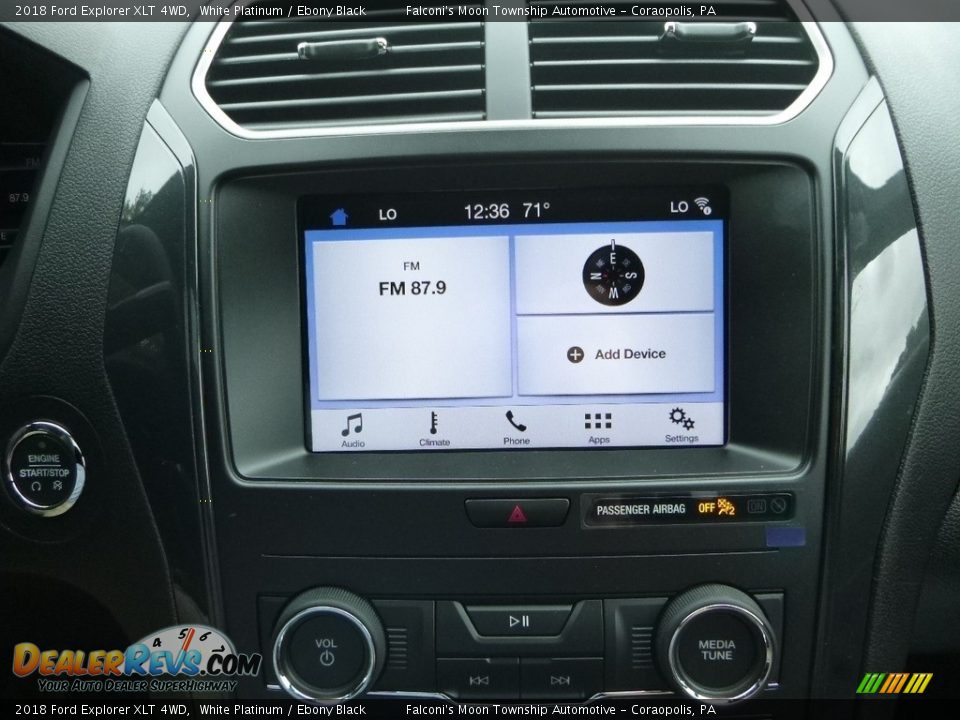 2018 Ford Explorer XLT 4WD White Platinum / Ebony Black Photo #15