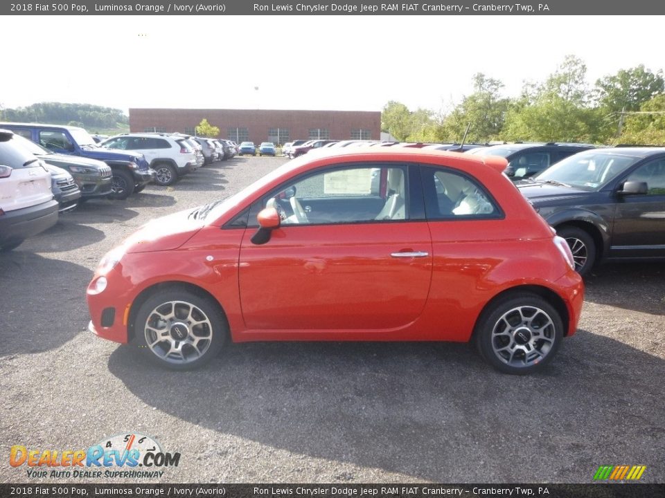 2018 Fiat 500 Pop Luminosa Orange / Ivory (Avorio) Photo #2