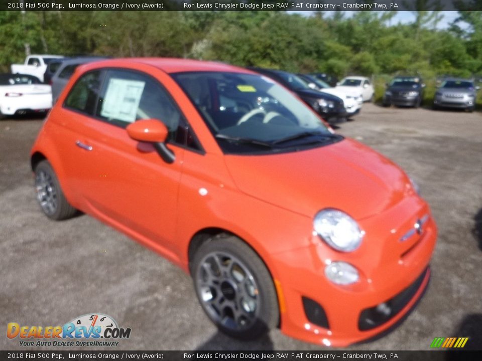 2018 Fiat 500 Pop Luminosa Orange / Ivory (Avorio) Photo #7