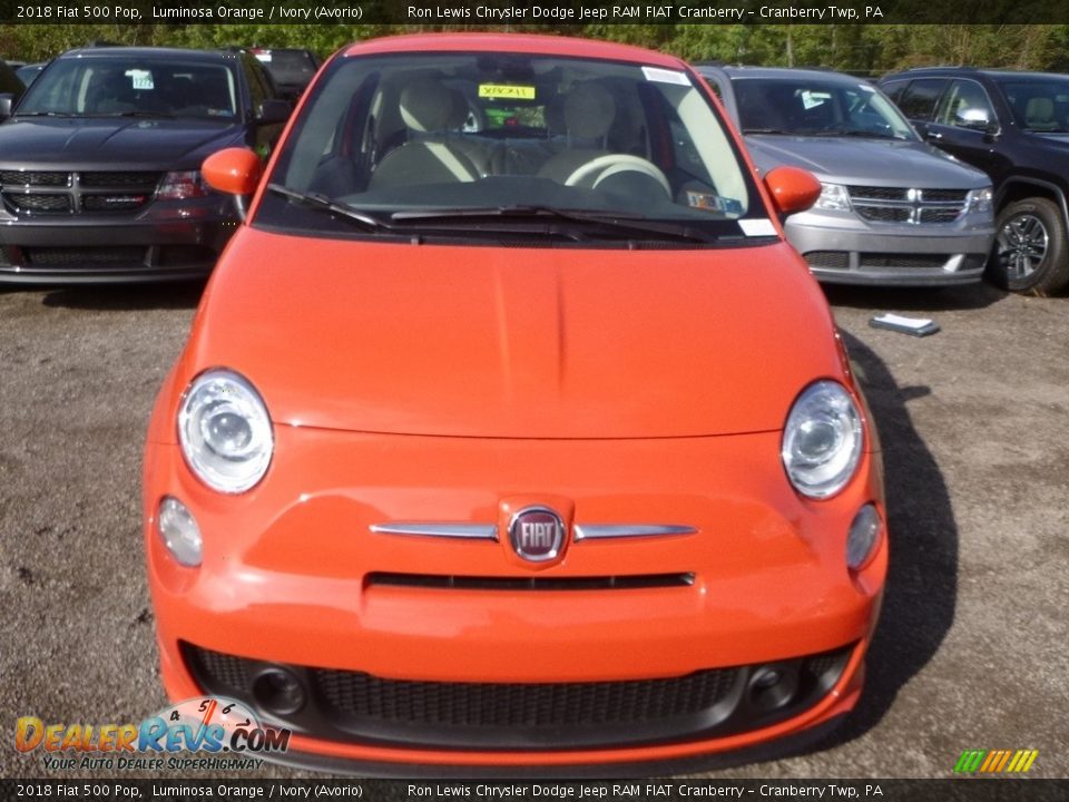 2018 Fiat 500 Pop Luminosa Orange / Ivory (Avorio) Photo #8