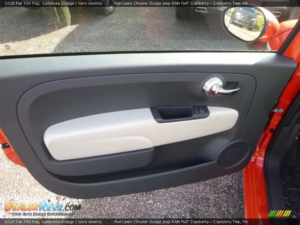 2018 Fiat 500 Pop Luminosa Orange / Ivory (Avorio) Photo #12