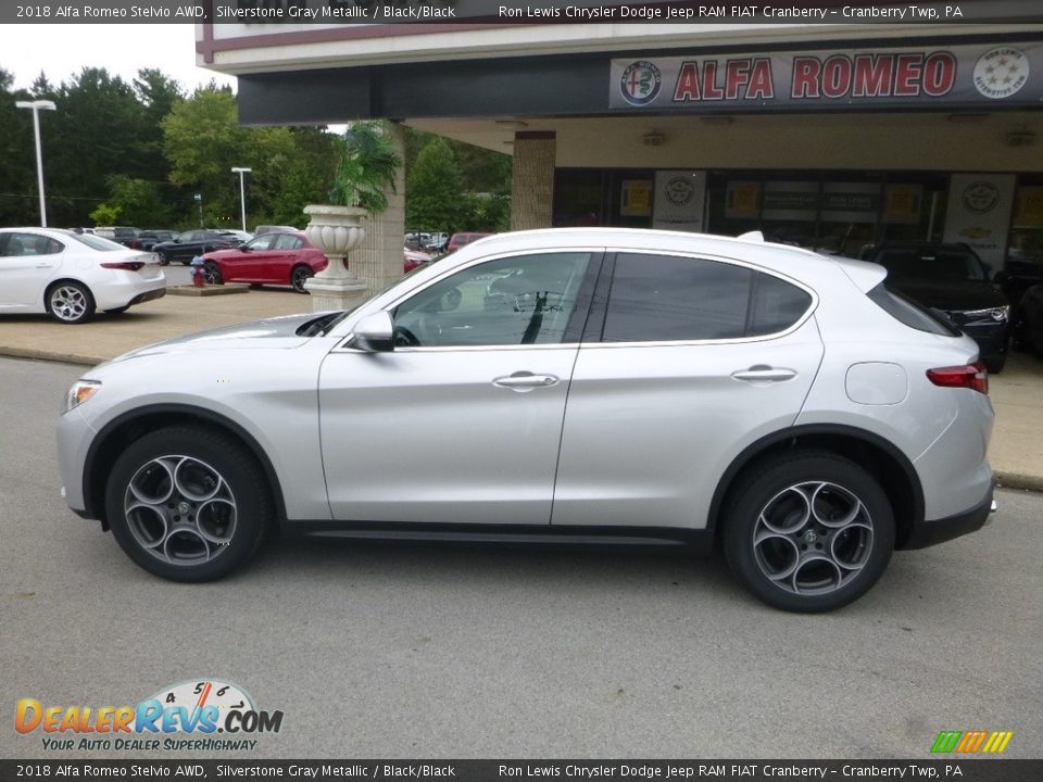 2018 Alfa Romeo Stelvio AWD Silverstone Gray Metallic / Black/Black Photo #3