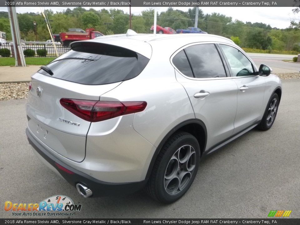 2018 Alfa Romeo Stelvio AWD Silverstone Gray Metallic / Black/Black Photo #7