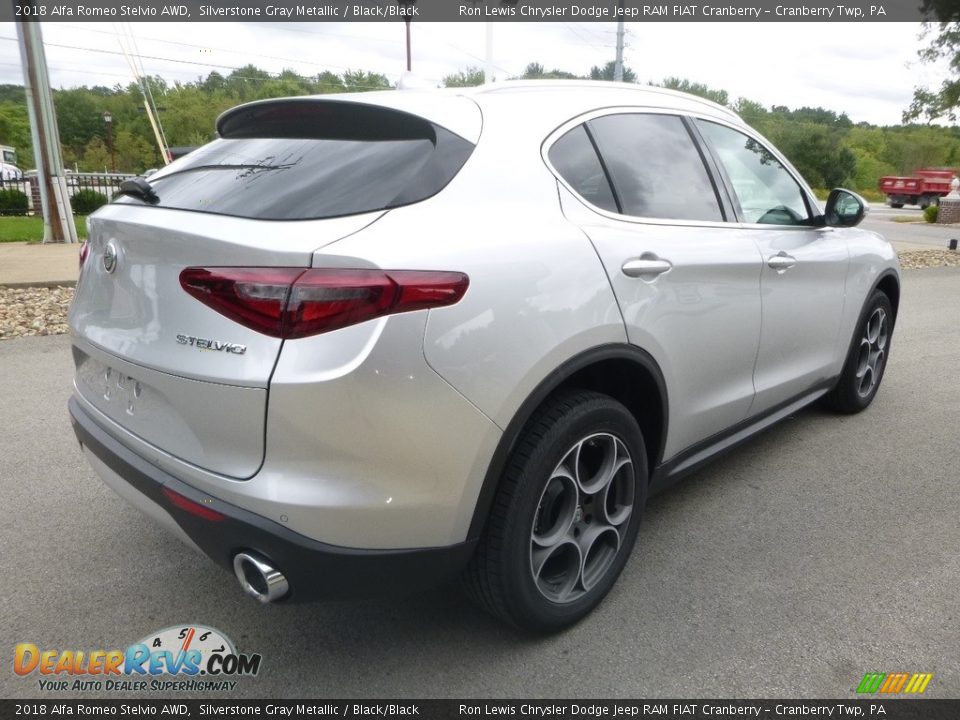 2018 Alfa Romeo Stelvio AWD Silverstone Gray Metallic / Black/Black Photo #8