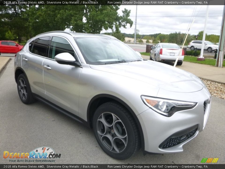 2018 Alfa Romeo Stelvio AWD Silverstone Gray Metallic / Black/Black Photo #10