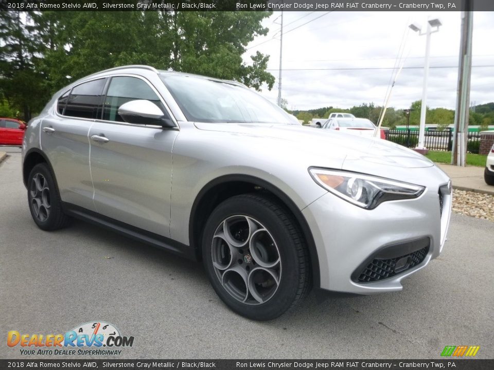 2018 Alfa Romeo Stelvio AWD Silverstone Gray Metallic / Black/Black Photo #11