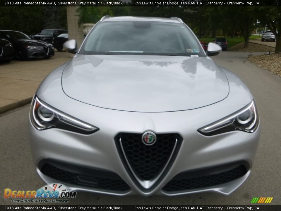 2018 Alfa Romeo Stelvio AWD Silverstone Gray Metallic / Black/Black Photo #12