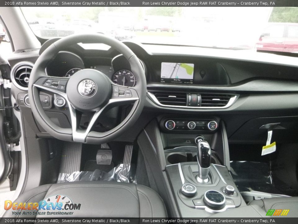 2018 Alfa Romeo Stelvio AWD Silverstone Gray Metallic / Black/Black Photo #18