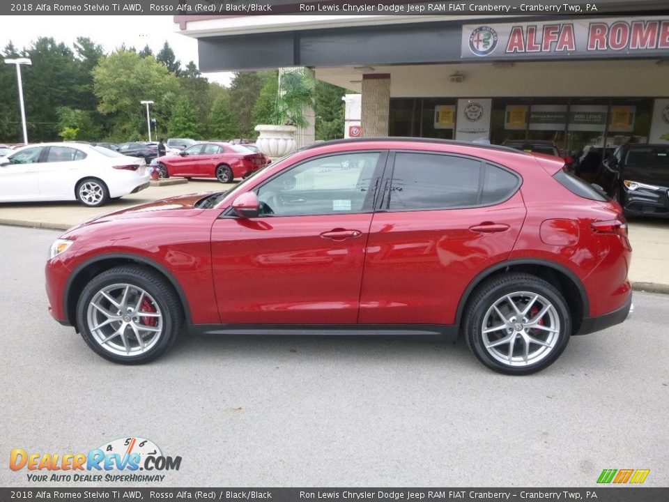 2018 Alfa Romeo Stelvio Ti AWD Rosso Alfa (Red) / Black/Black Photo #3