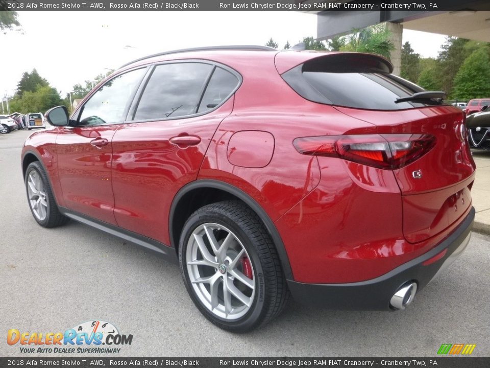2018 Alfa Romeo Stelvio Ti AWD Rosso Alfa (Red) / Black/Black Photo #5