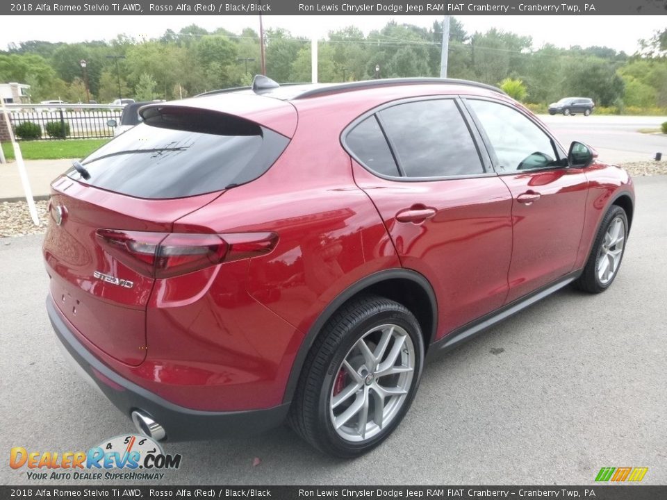 2018 Alfa Romeo Stelvio Ti AWD Rosso Alfa (Red) / Black/Black Photo #7
