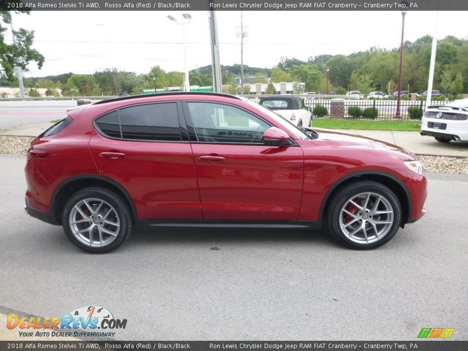 2018 Alfa Romeo Stelvio Ti AWD Rosso Alfa (Red) / Black/Black Photo #9