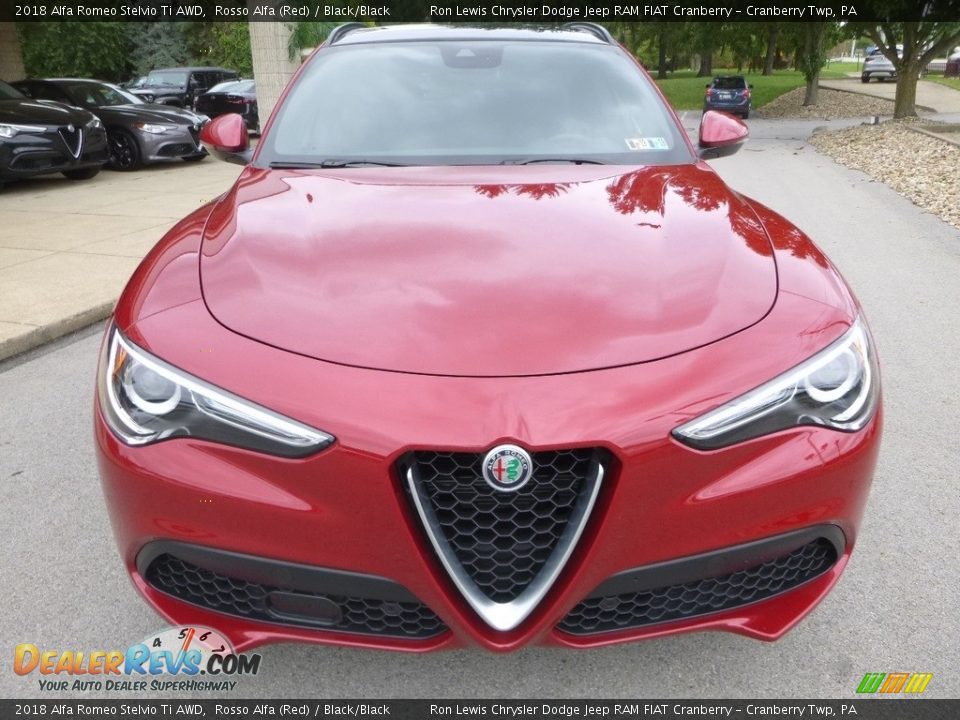 2018 Alfa Romeo Stelvio Ti AWD Rosso Alfa (Red) / Black/Black Photo #12