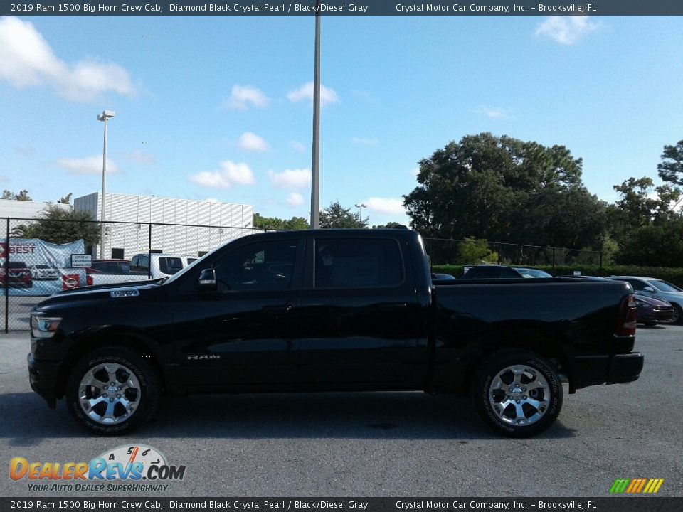 2019 Ram 1500 Big Horn Crew Cab Diamond Black Crystal Pearl / Black/Diesel Gray Photo #2