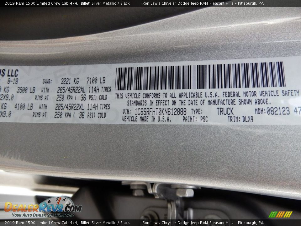 2019 Ram 1500 Limited Crew Cab 4x4 Billett Silver Metallic / Black Photo #15