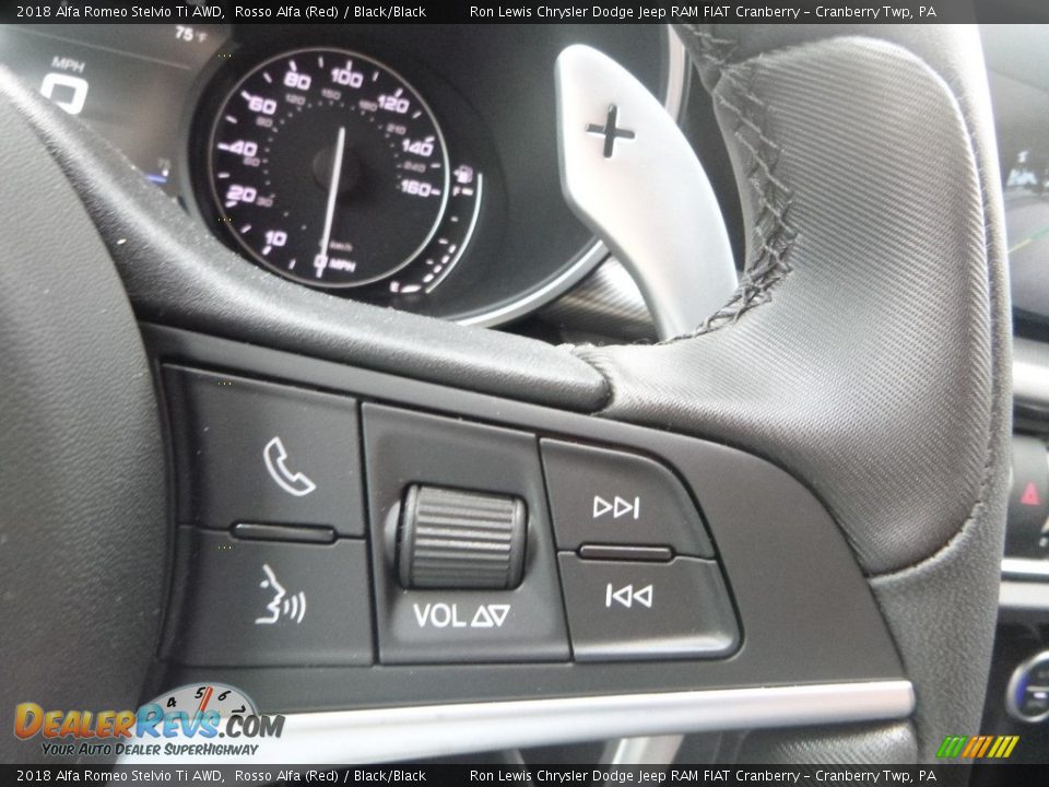 2018 Alfa Romeo Stelvio Ti AWD Rosso Alfa (Red) / Black/Black Photo #26