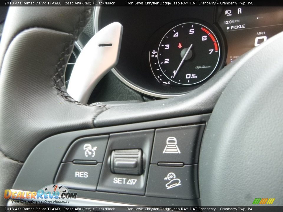 2018 Alfa Romeo Stelvio Ti AWD Rosso Alfa (Red) / Black/Black Photo #27