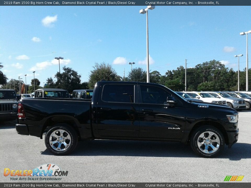 2019 Ram 1500 Big Horn Crew Cab Diamond Black Crystal Pearl / Black/Diesel Gray Photo #6