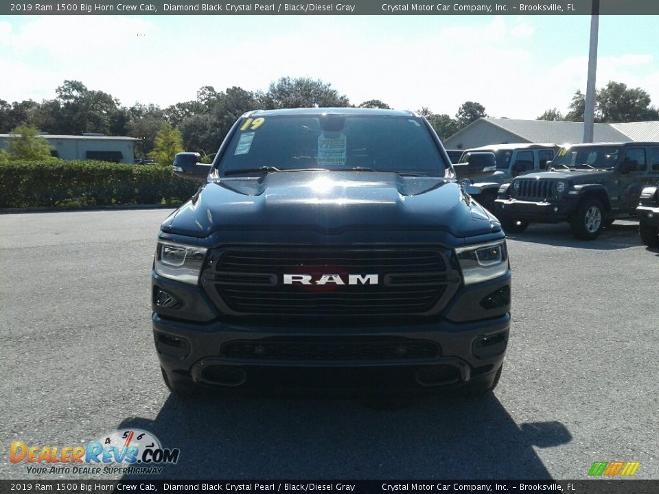 2019 Ram 1500 Big Horn Crew Cab Diamond Black Crystal Pearl / Black/Diesel Gray Photo #8