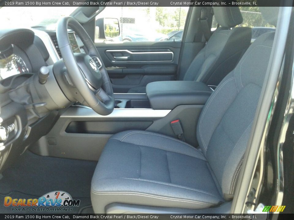 2019 Ram 1500 Big Horn Crew Cab Diamond Black Crystal Pearl / Black/Diesel Gray Photo #9