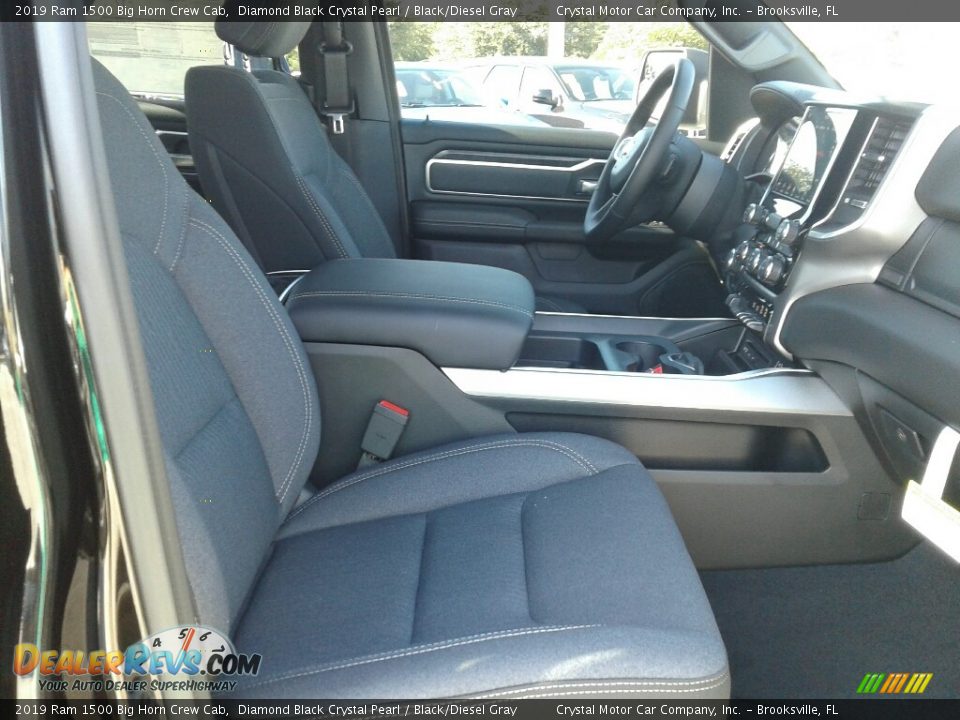 2019 Ram 1500 Big Horn Crew Cab Diamond Black Crystal Pearl / Black/Diesel Gray Photo #12