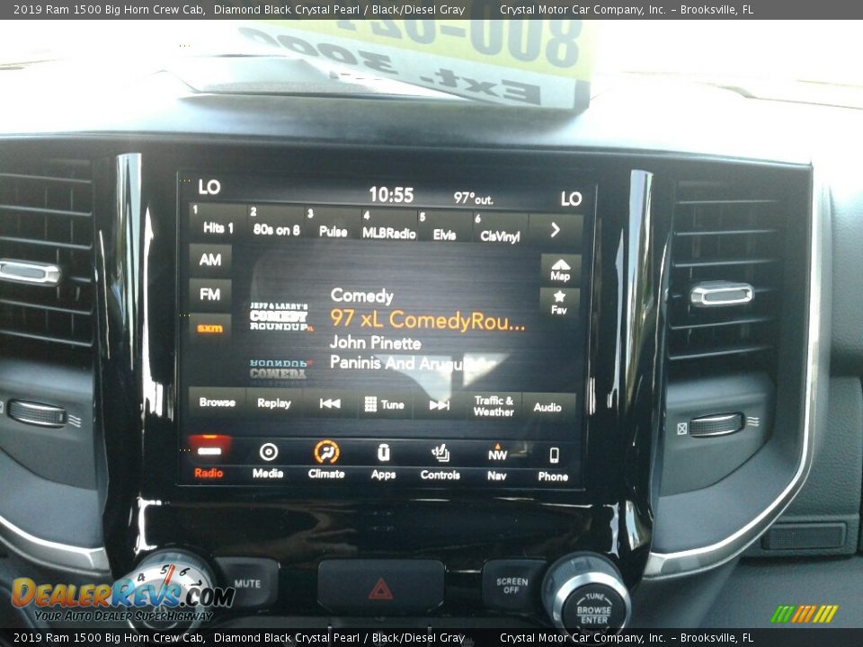 2019 Ram 1500 Big Horn Crew Cab Diamond Black Crystal Pearl / Black/Diesel Gray Photo #15