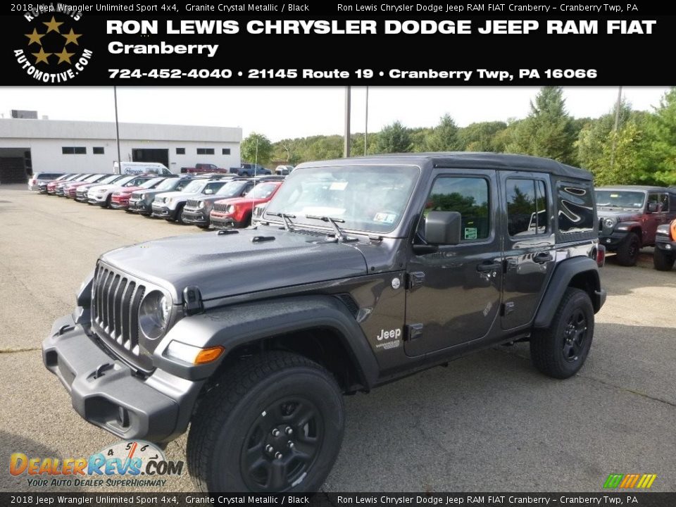 2018 Jeep Wrangler Unlimited Sport 4x4 Granite Crystal Metallic / Black Photo #1