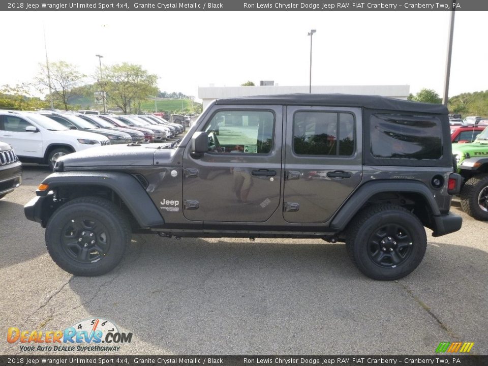 2018 Jeep Wrangler Unlimited Sport 4x4 Granite Crystal Metallic / Black Photo #2