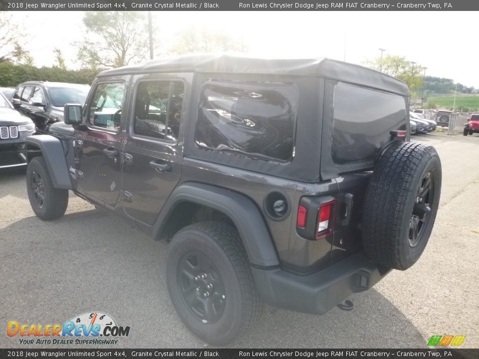 2018 Jeep Wrangler Unlimited Sport 4x4 Granite Crystal Metallic / Black Photo #3