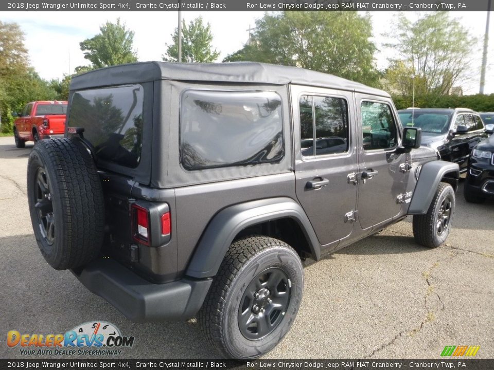 2018 Jeep Wrangler Unlimited Sport 4x4 Granite Crystal Metallic / Black Photo #5