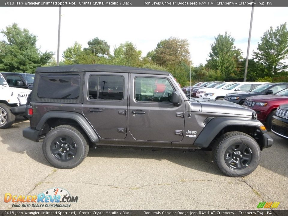 2018 Jeep Wrangler Unlimited Sport 4x4 Granite Crystal Metallic / Black Photo #6