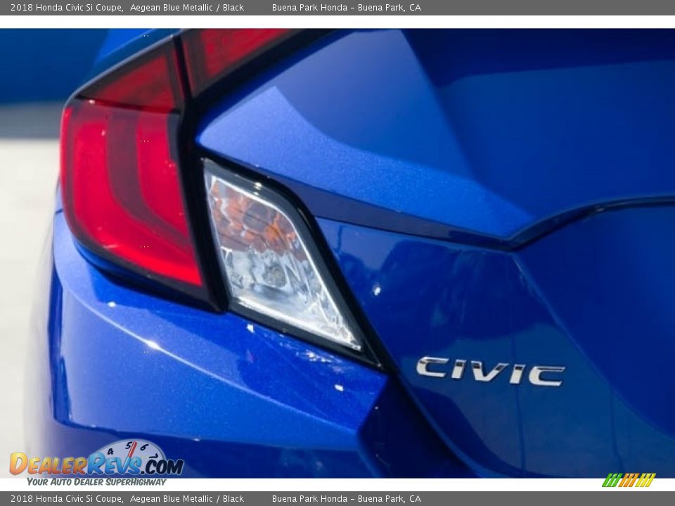 2018 Honda Civic Si Coupe Aegean Blue Metallic / Black Photo #7