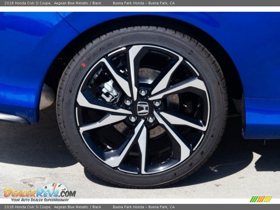 2018 Honda Civic Si Coupe Aegean Blue Metallic / Black Photo #11